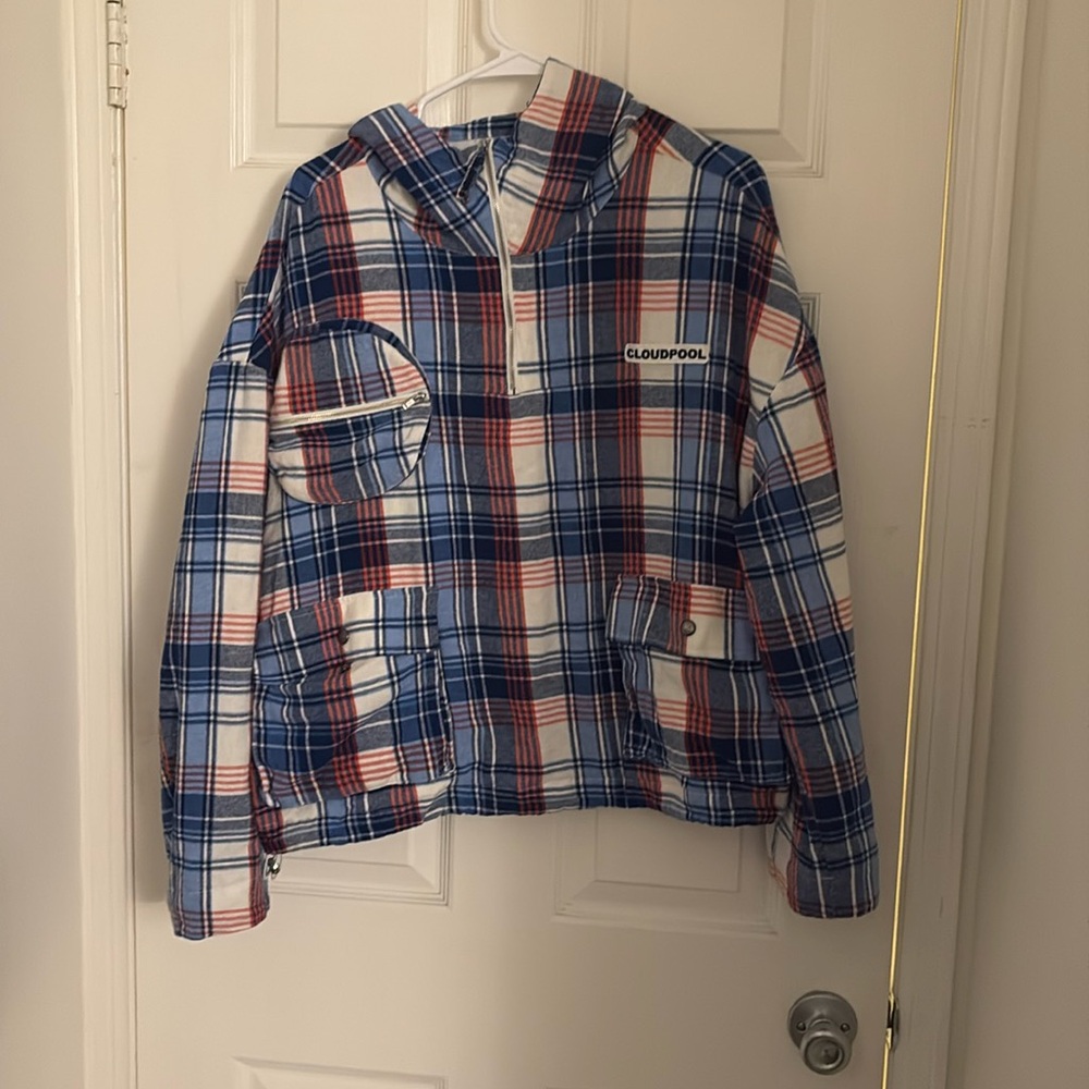 Cloudpool Hooded smock plaid